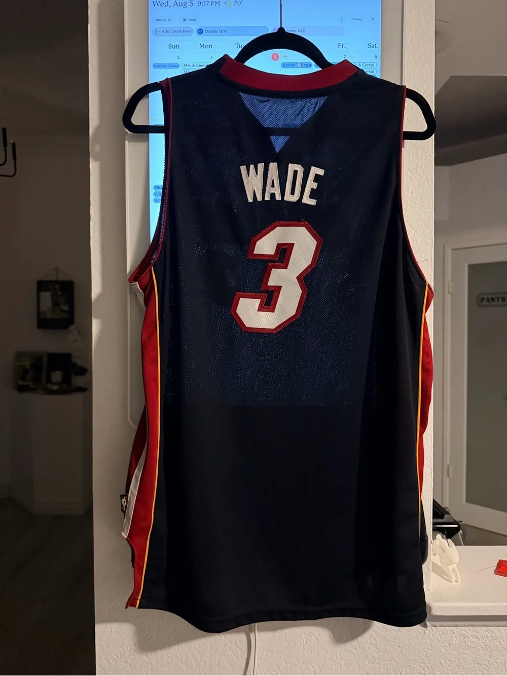 adidas Miami Navy Red Gold Basketball Jersey #3